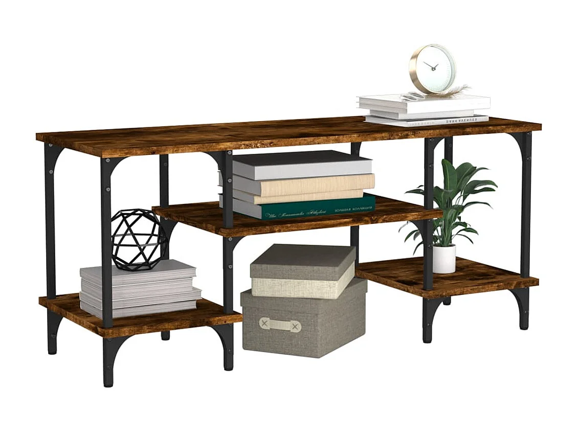 Mobile Porta TV Rovere Fumo 102x35x45,5 cm in Legno Multistrato