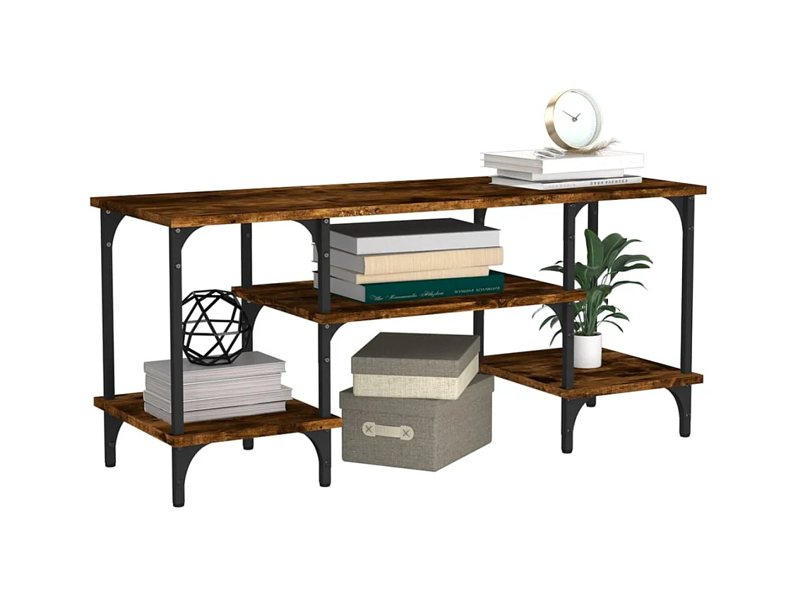 Mobile Porta TV Rovere Fumo 102x35x45,5 cm in Legno Multistrato