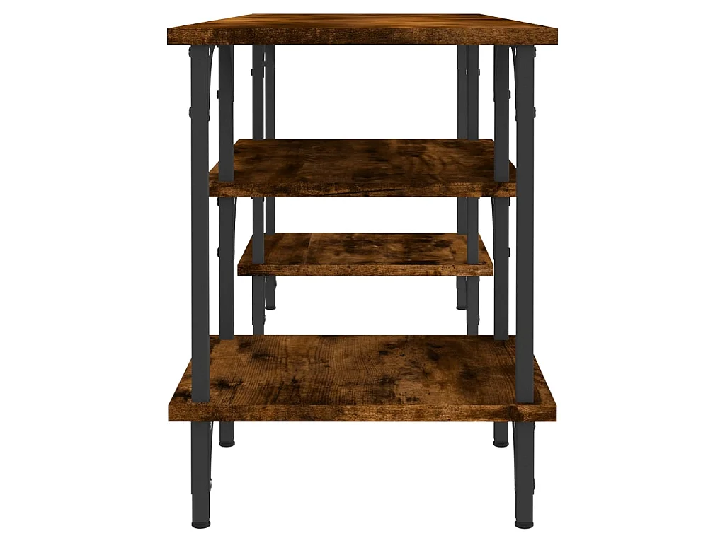 Meuble TV chêne fumé 102x35x45,5 cm bois d'ingénierie