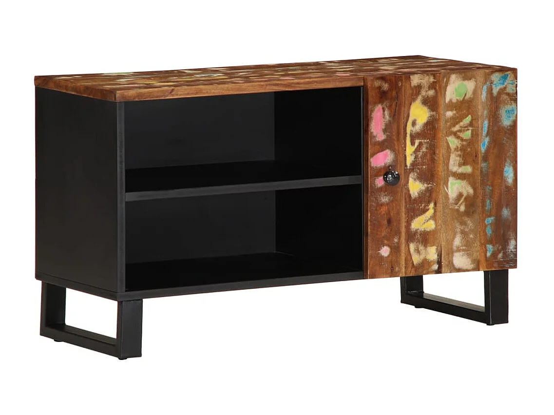 Meuble TV 80x33x46 cm bois de récupération et d'ingénierie