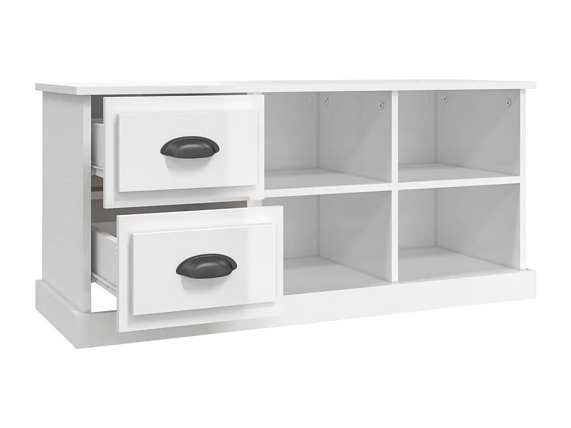 TV-Schrank Hochglanz-Weiß 102x35,5x47,5 cm Holzwerkstoff