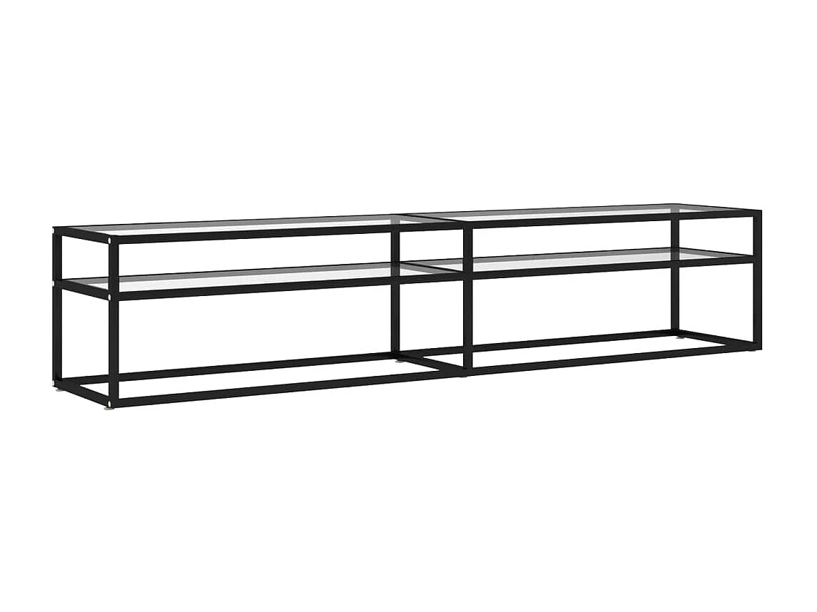 Meuble TV transparent 200x40x40,5 cm verre trempé