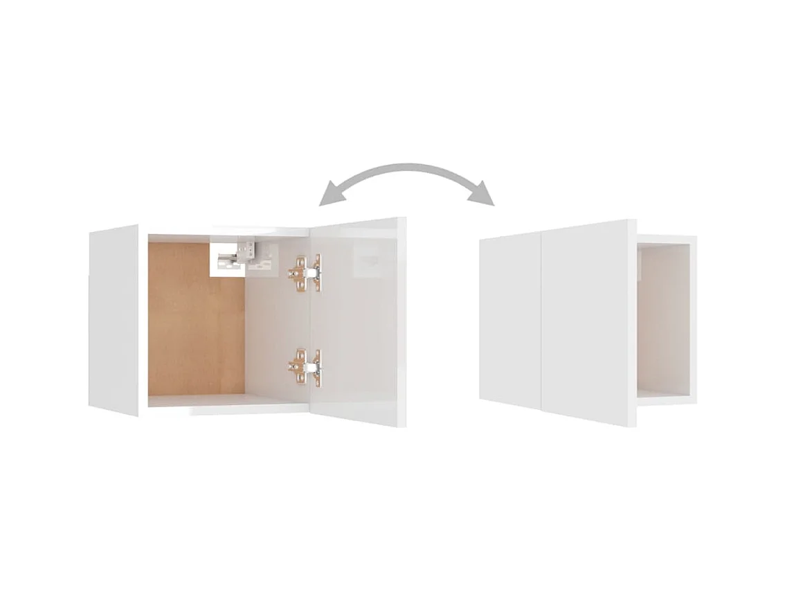 Set di Mobili Porta TV 6 pz Bianco Lucido in Legno Multistrato