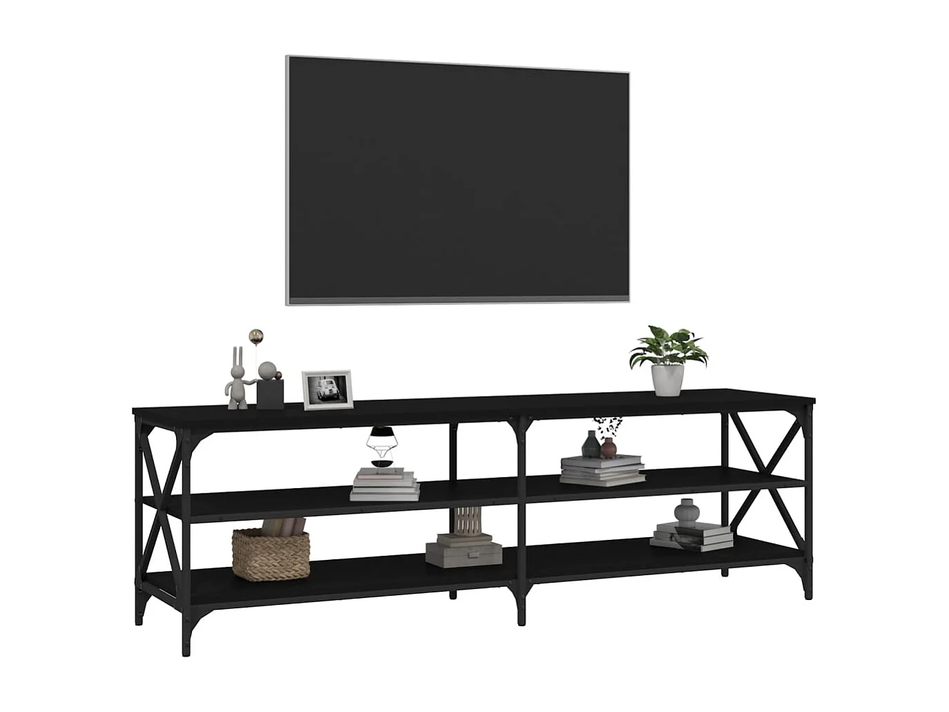 TV-Schrank Schwarz 160x40x50 cm Holzwerkstoff