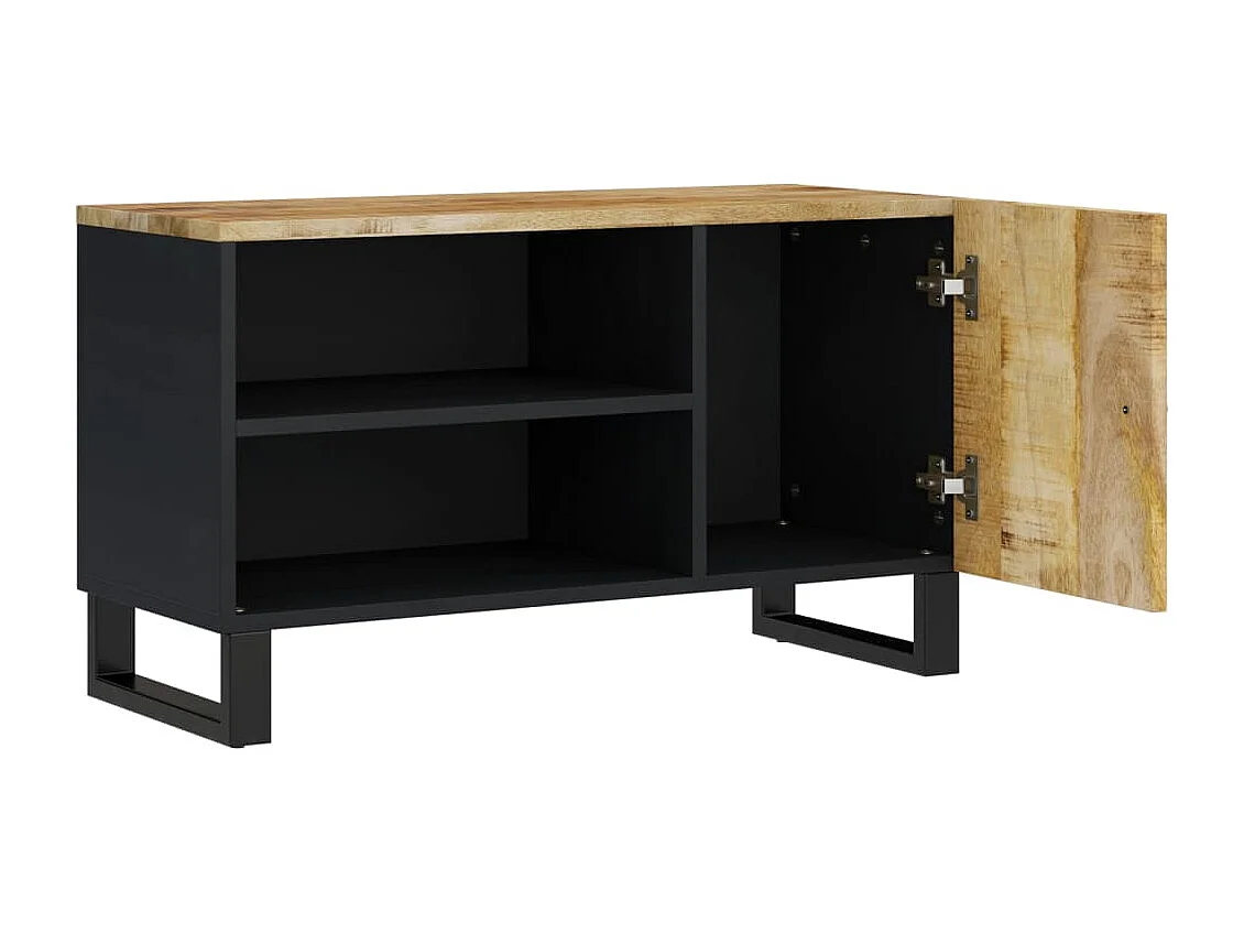 Mobile TV 80x33x46cm Legno Massello Mango e Legno Multistrato