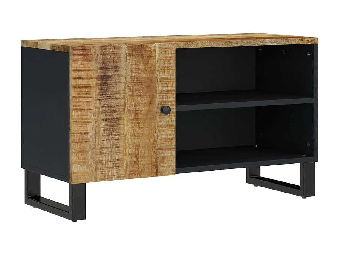 Mobile TV 80x33x46cm Legno Massello Mango e Legno Multistrato