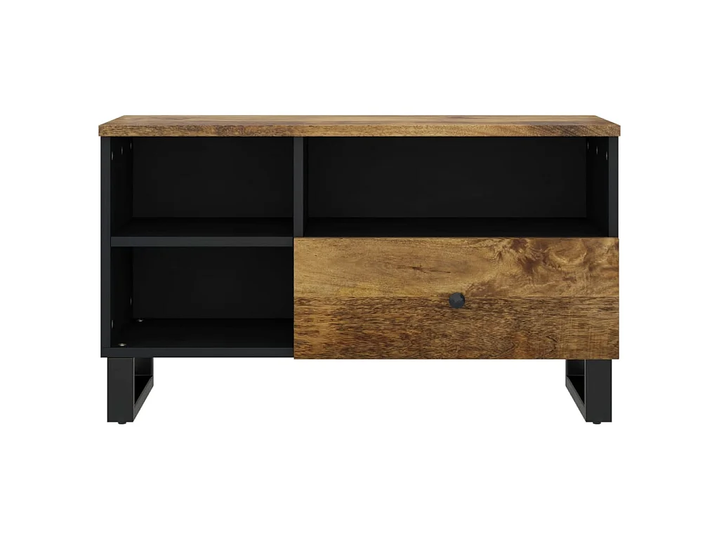 Mueble de TV madera mango y madera contrachapada 80x33x46 cm