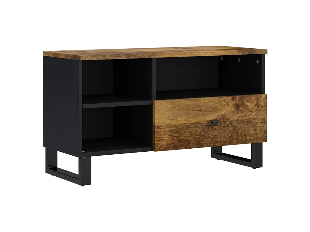 Mueble de TV madera mango y madera contrachapada 80x33x46 cm