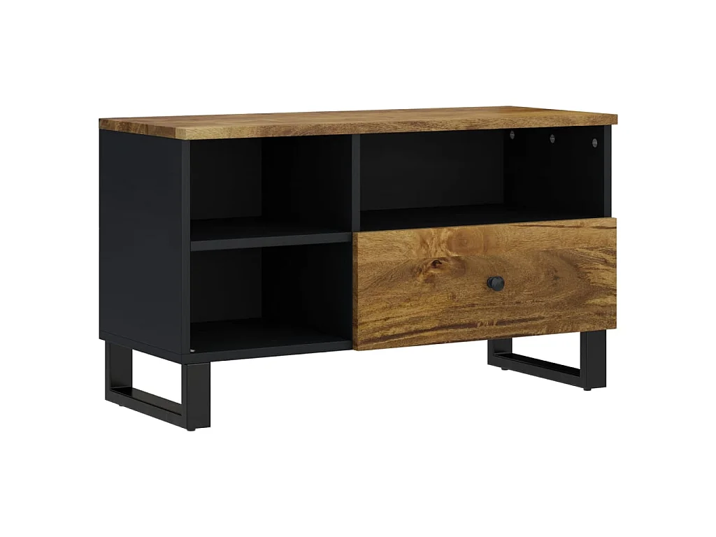 Mueble de TV madera mango y madera contrachapada 80x33x46 cm