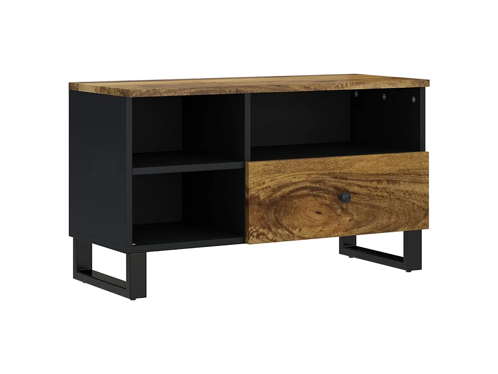 Mueble de TV madera mango y madera contrachapada 80x33x46 cm