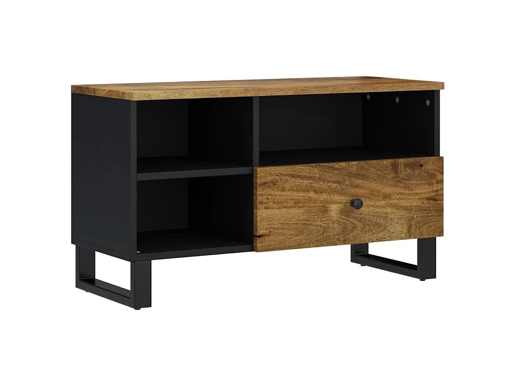 Mueble de TV madera mango y madera contrachapada 80x33x46 cm