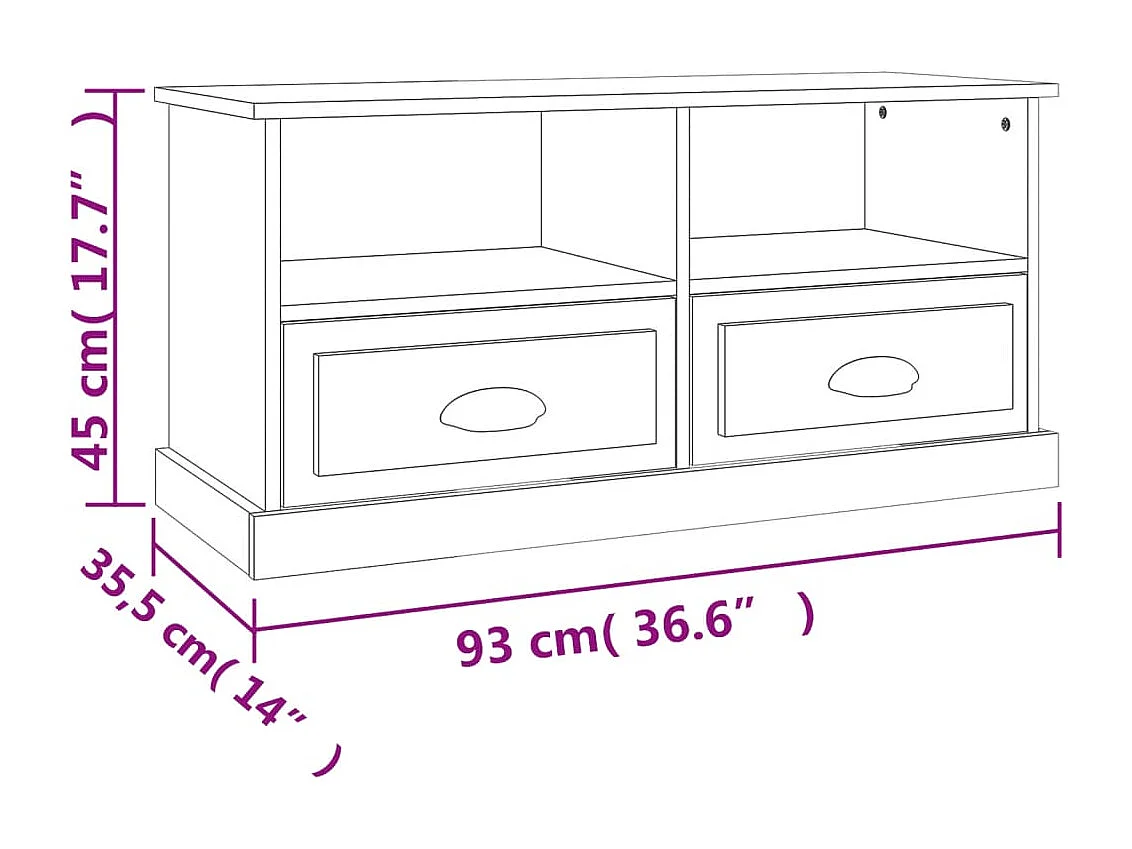 TV-Schrank Sonoma-Eiche 93x35,5x45 cm Holzwerkstoff