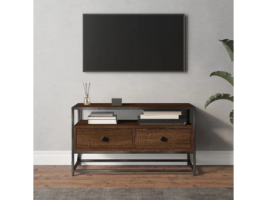 TV-Schrank Braun Eichen-Optik 80x35x45 cm Holzwerkstoff