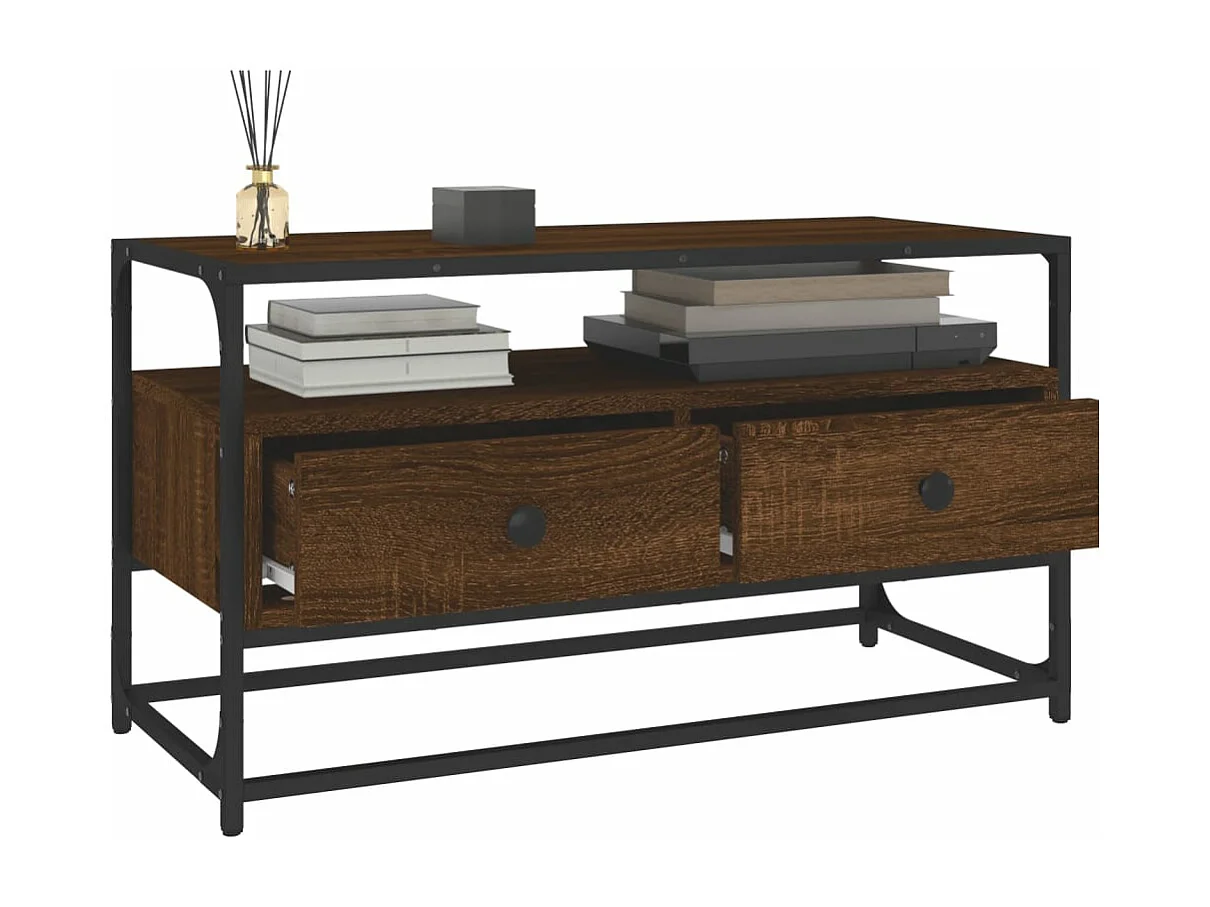 TV-Schrank Braun Eichen-Optik 80x35x45 cm Holzwerkstoff