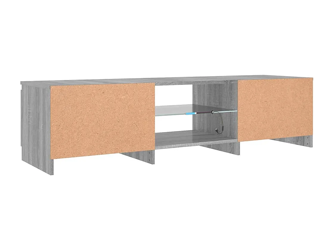 Meuble TV avec lumières LED Sonoma gris 140x40x36 cm