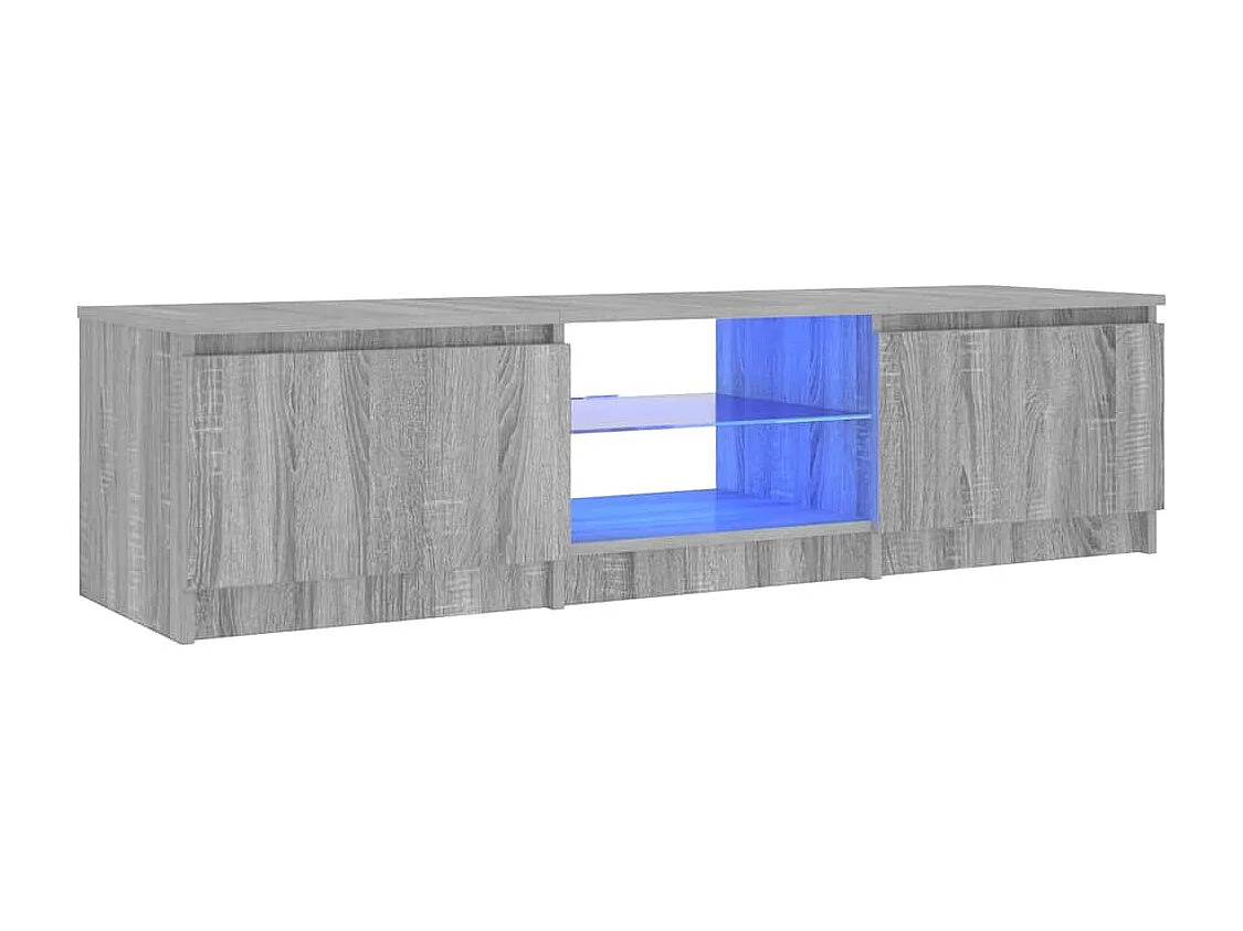 Móvel de TV com luzes LED 140x40x36 cm cinzento sonoma