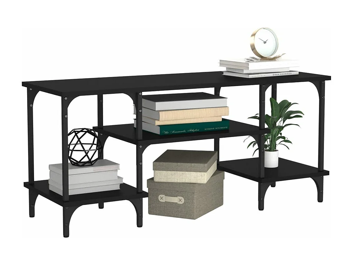 Meuble TV noir 102x35x45,5 cm bois d'ingénierie