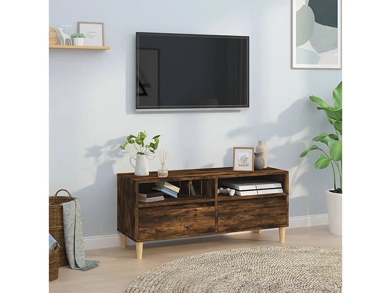 Móvel p/ TV 100x34,5x44,5 cm derivados madeira carvalho fumado
