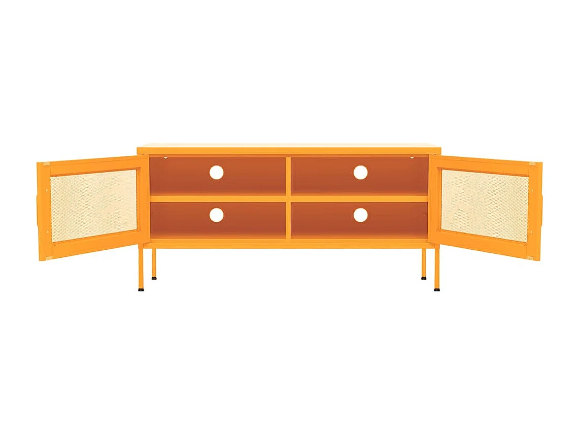 Mueble para TV de acero amarillo mostaza 105x35x50 cm