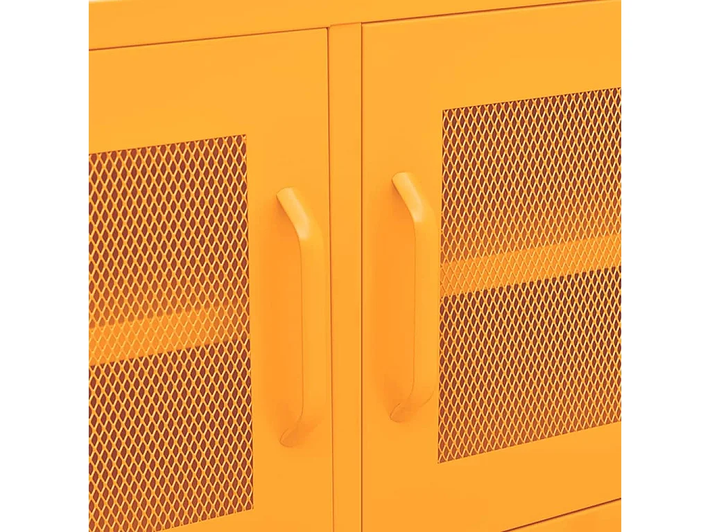 Móvel de TV aço 105x35x50 cm amarelo mostarda