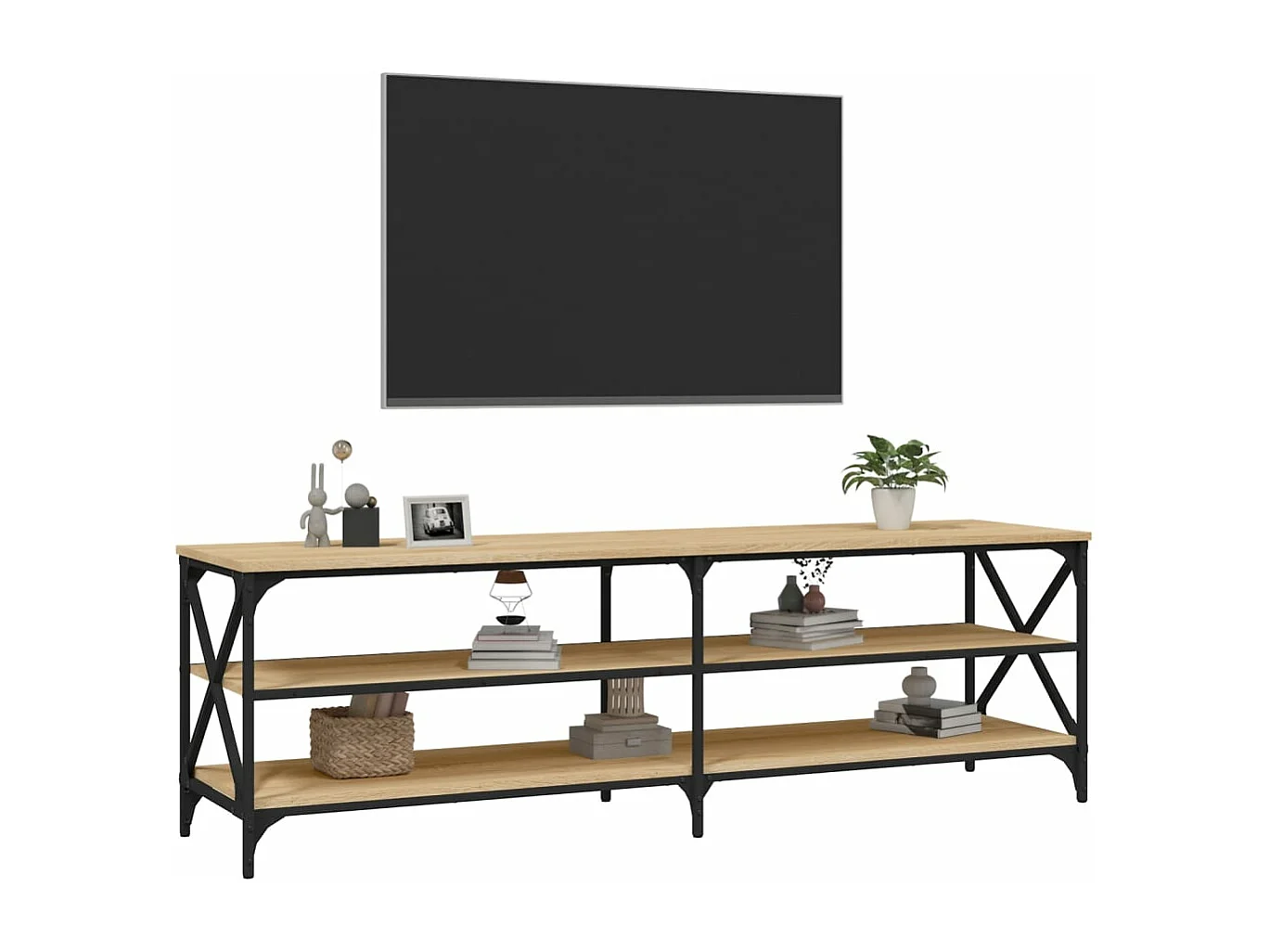 Tv-meubel 160x40x50 cm bewerkt hout sonoma eikenkleurig