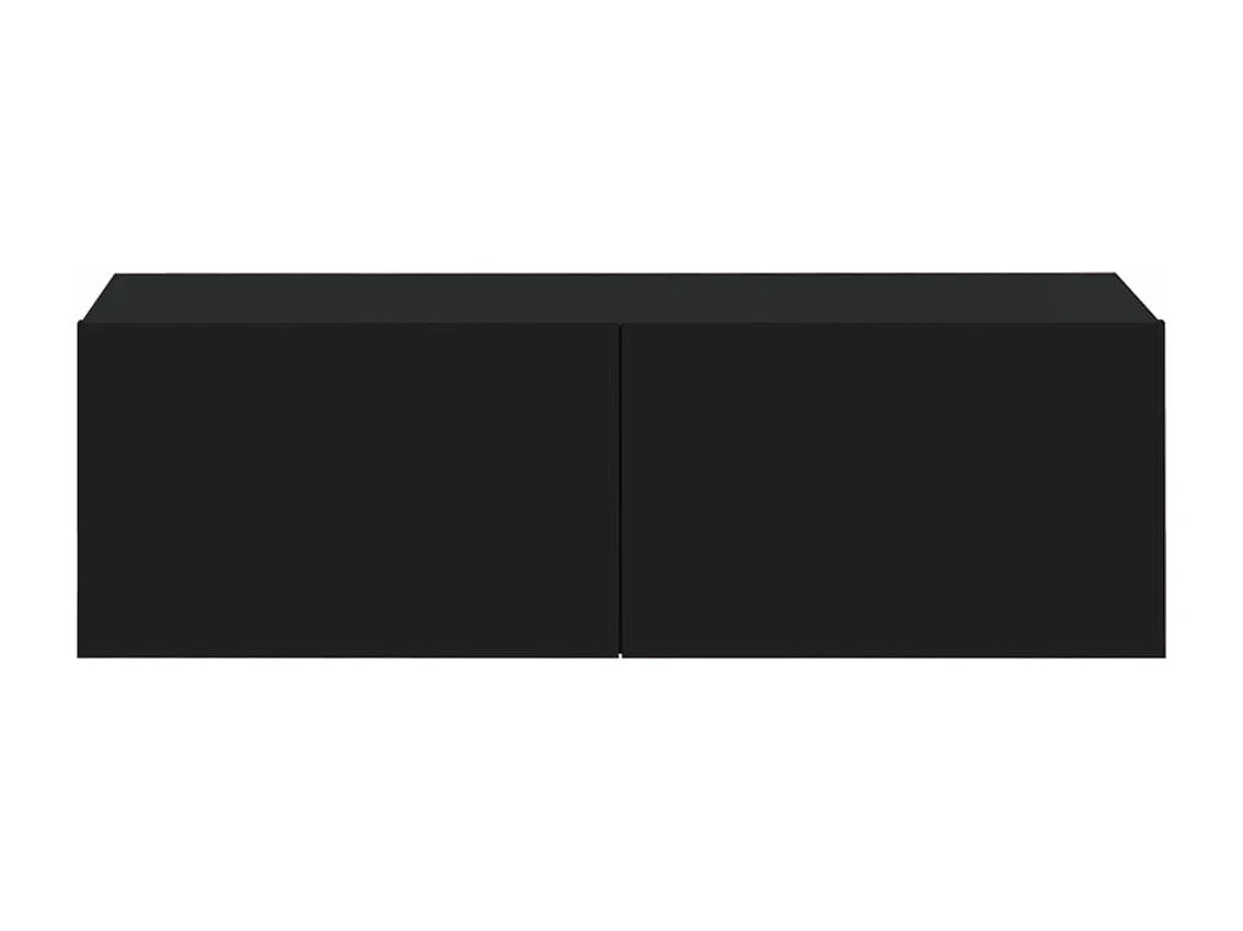 Meubles TV muraux 2 pcs noir 100x30x30 cm bois d'ingénierie