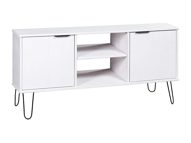 Meuble TV New York Blanc Bois de pin massif