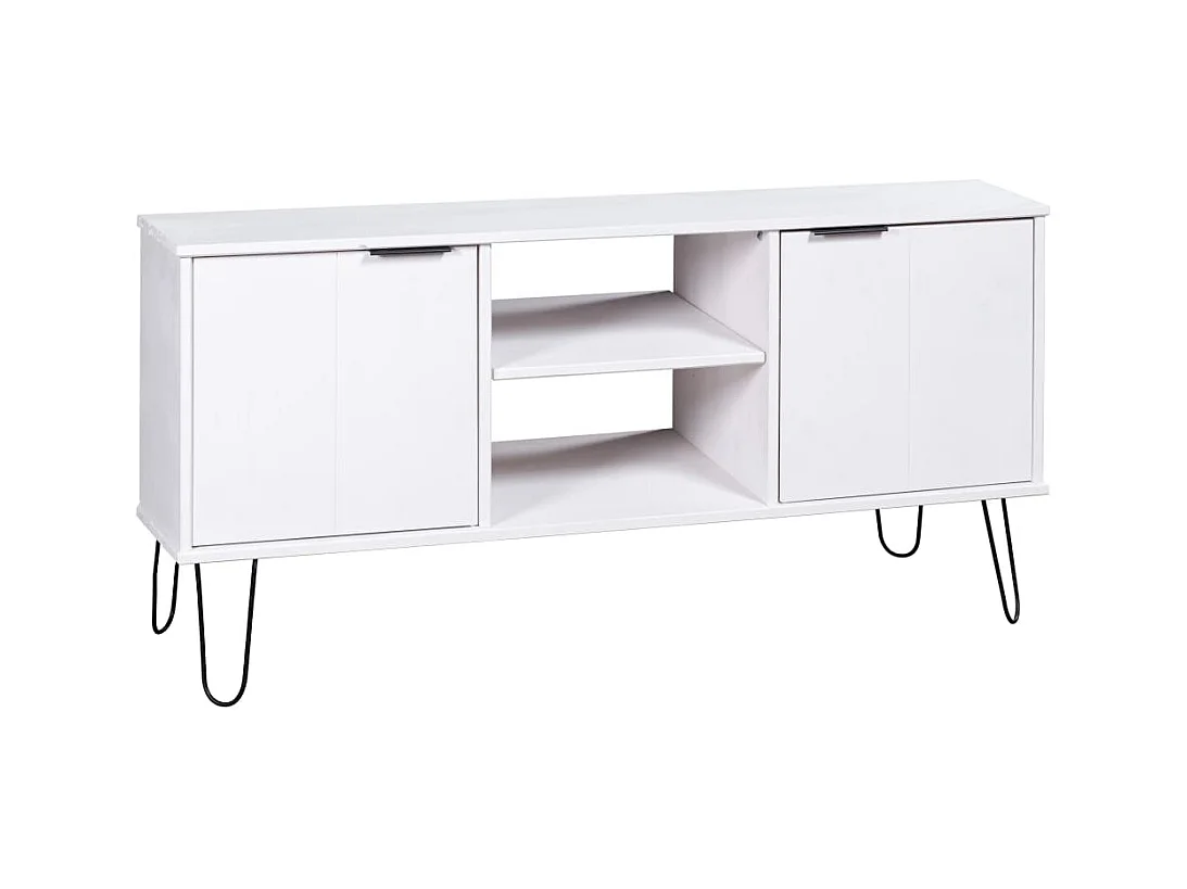Meuble TV New York Blanc Bois de pin massif