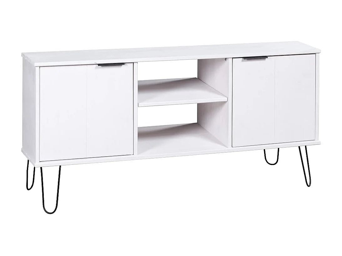 Meuble TV New York Blanc Bois de pin massif