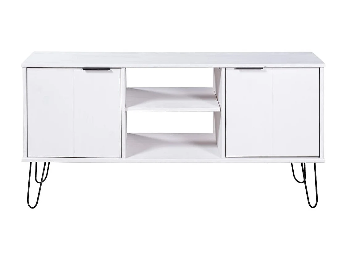 Meuble TV New York Blanc Bois de pin massif