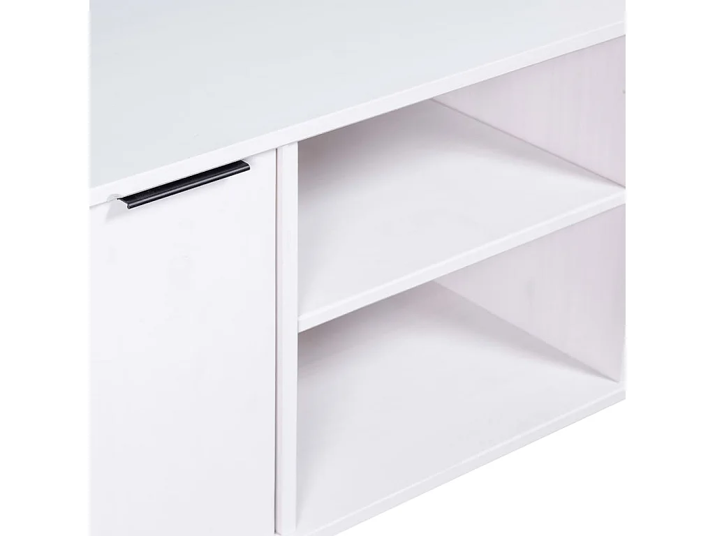 Meuble TV New York Blanc Bois de pin massif