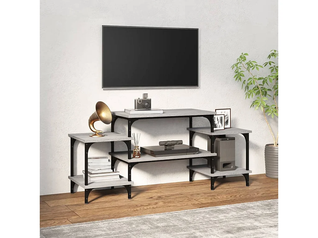 Mueble para TV madera contrachapada gris Sonoma 117x35x52 cm