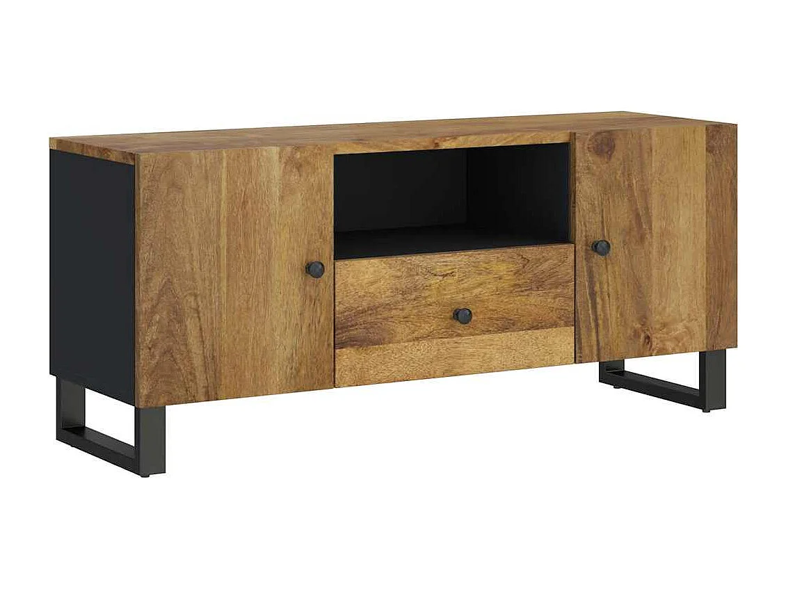 Tv-meubel 105x33,5x46 cm massief mangohout en bewerkt hout