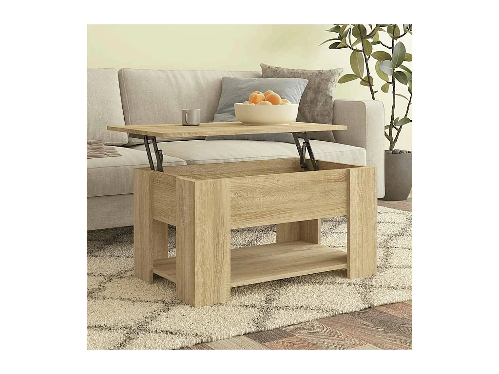 Table basse chêne sonoma 79x49x41 cm bois d'ingénierie