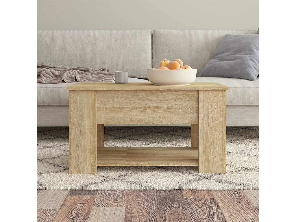 Table basse chêne sonoma 79x49x41 cm bois d'ingénierie