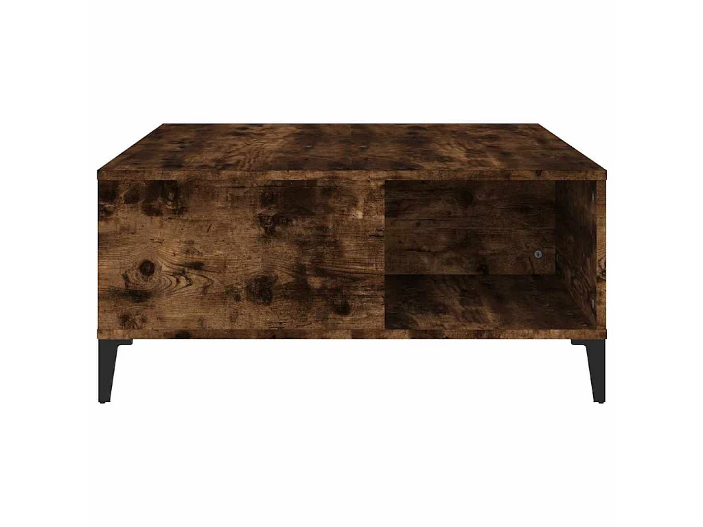 Table basse chêne fumé 80x80x36,5 cm bois d'ingénierie