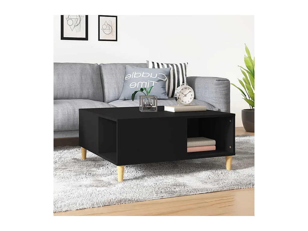 Couchtisch Schwarz 80x80x36,5 cm Holzwerkstoff