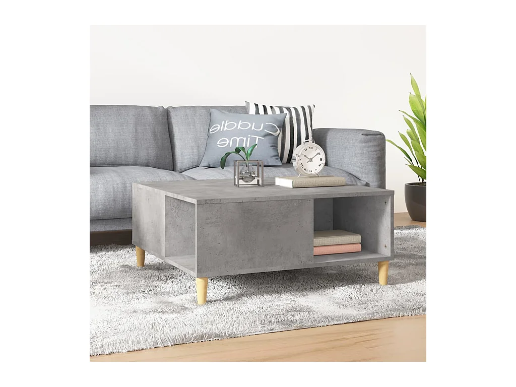 Couchtisch Betongrau 80x80x36,5 cm Holzwerkstoff