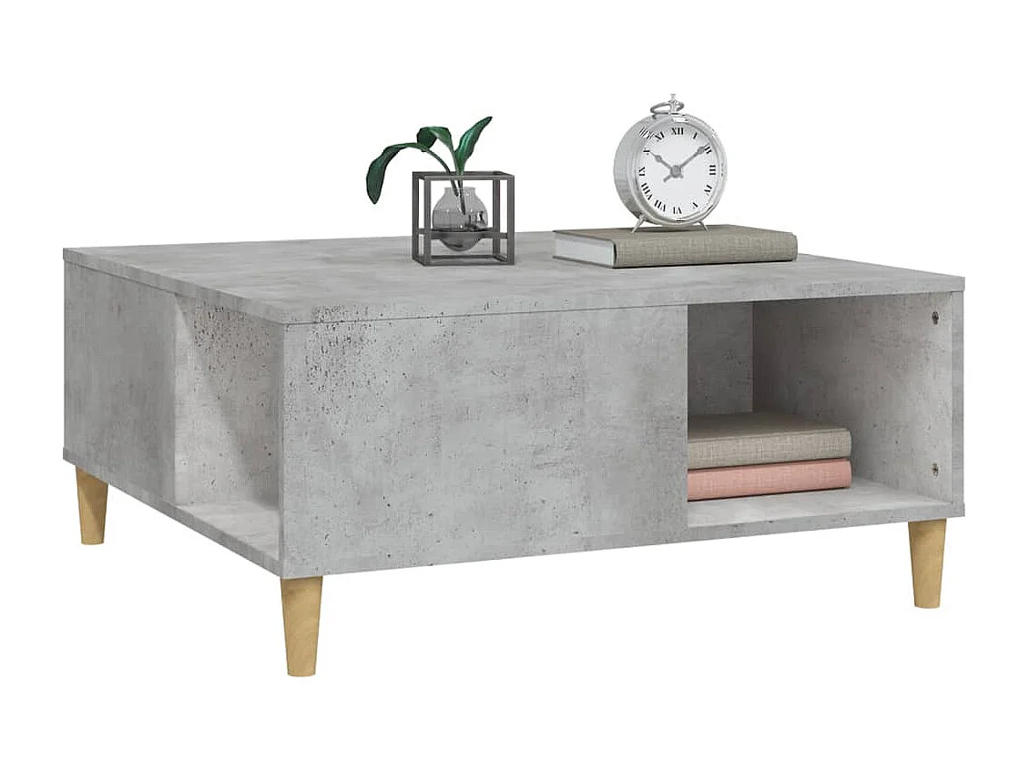 Table basse gris béton 80x80x36,5 cm bois d'ingénierie