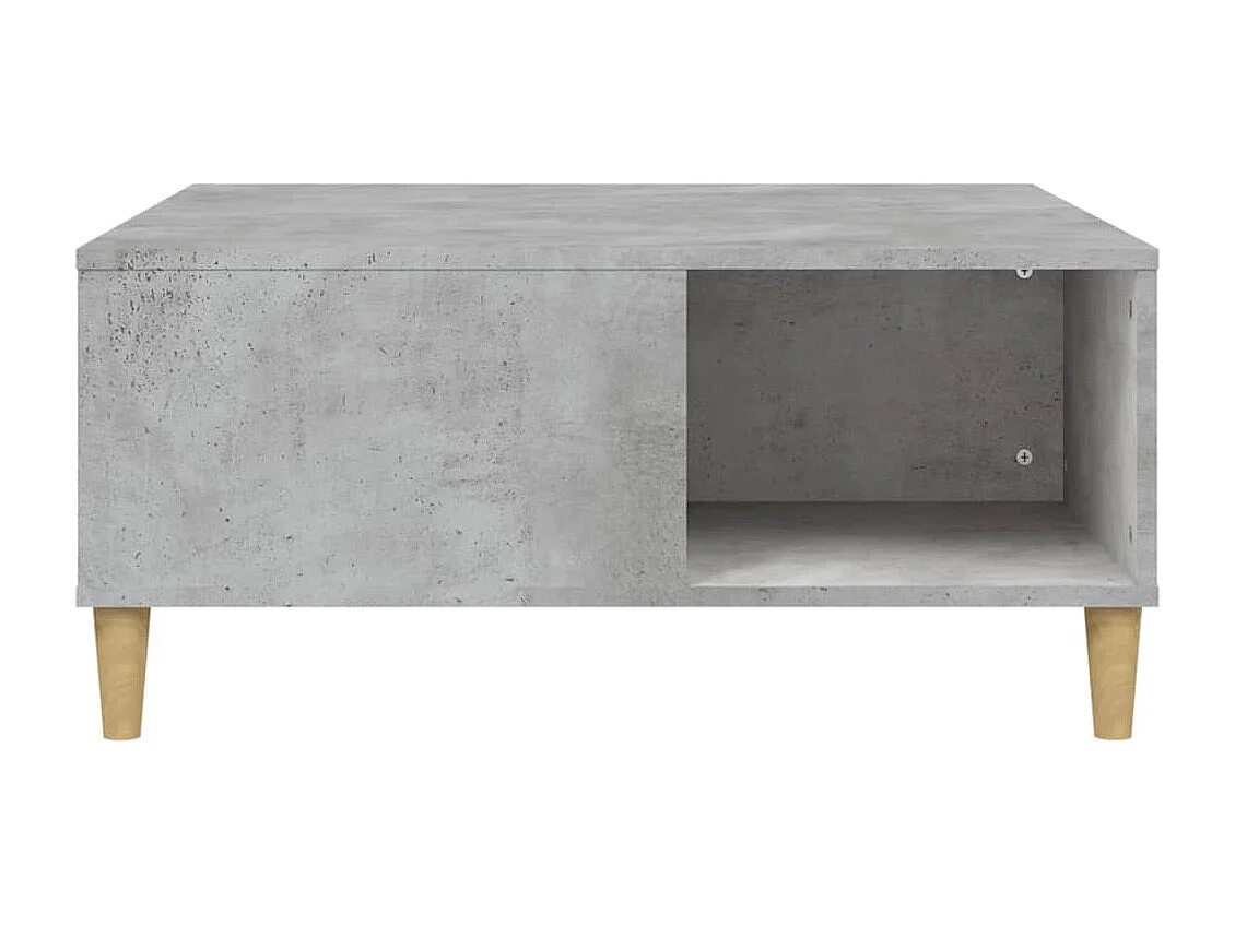 Table basse gris béton 80x80x36,5 cm bois d'ingénierie