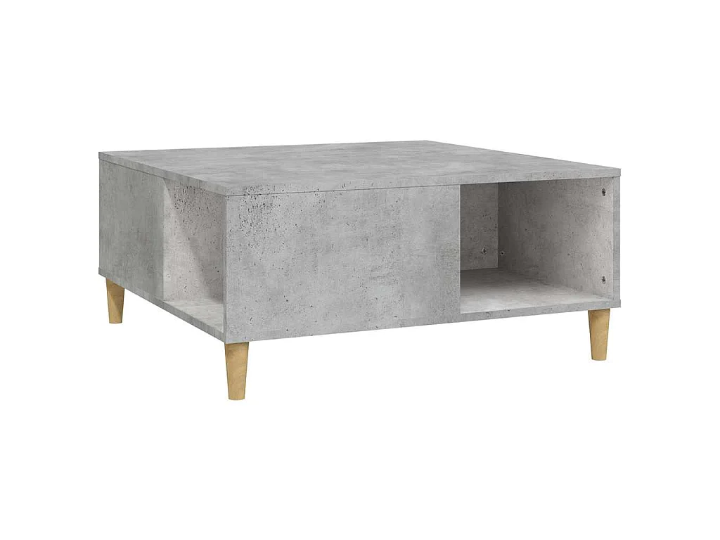 Table basse gris béton 80x80x36,5 cm bois d'ingénierie