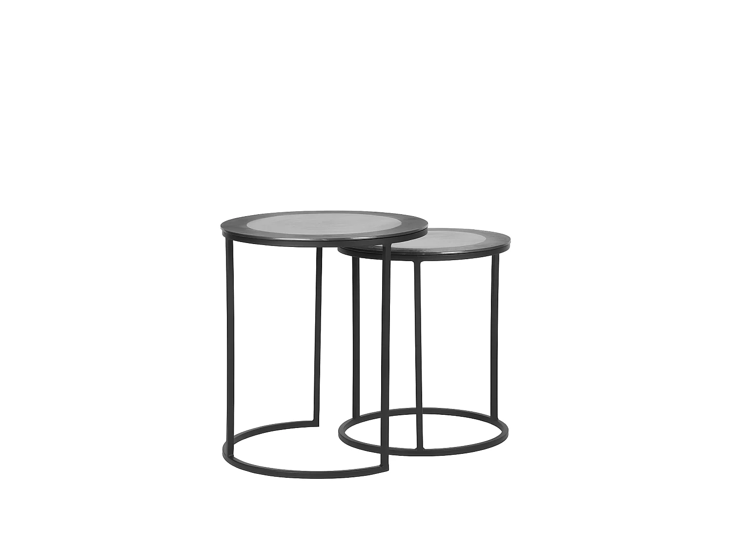 Ensemble de 2 tables basses Pair Frêne antique