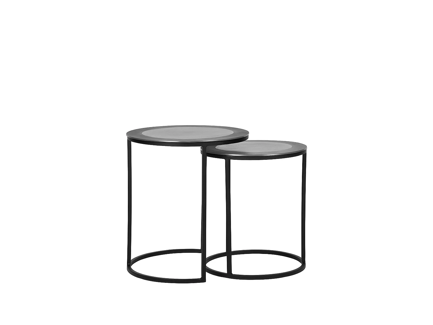 Ensemble de 2 tables basses Pair Frêne antique