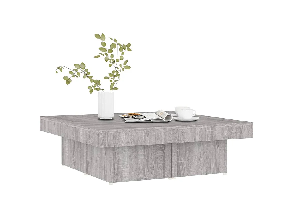 Table basse Sonoma gris 90x90x28 cm Bois d'ingénierie