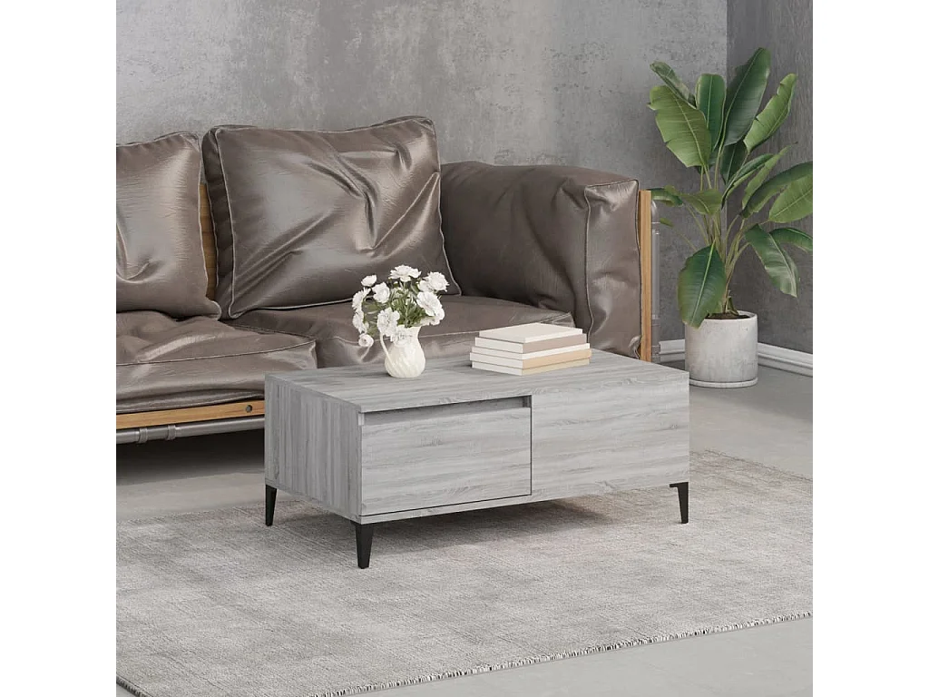 Couchtisch Grau Sonoma 90x50x36,5 cm Holzwerkstoff