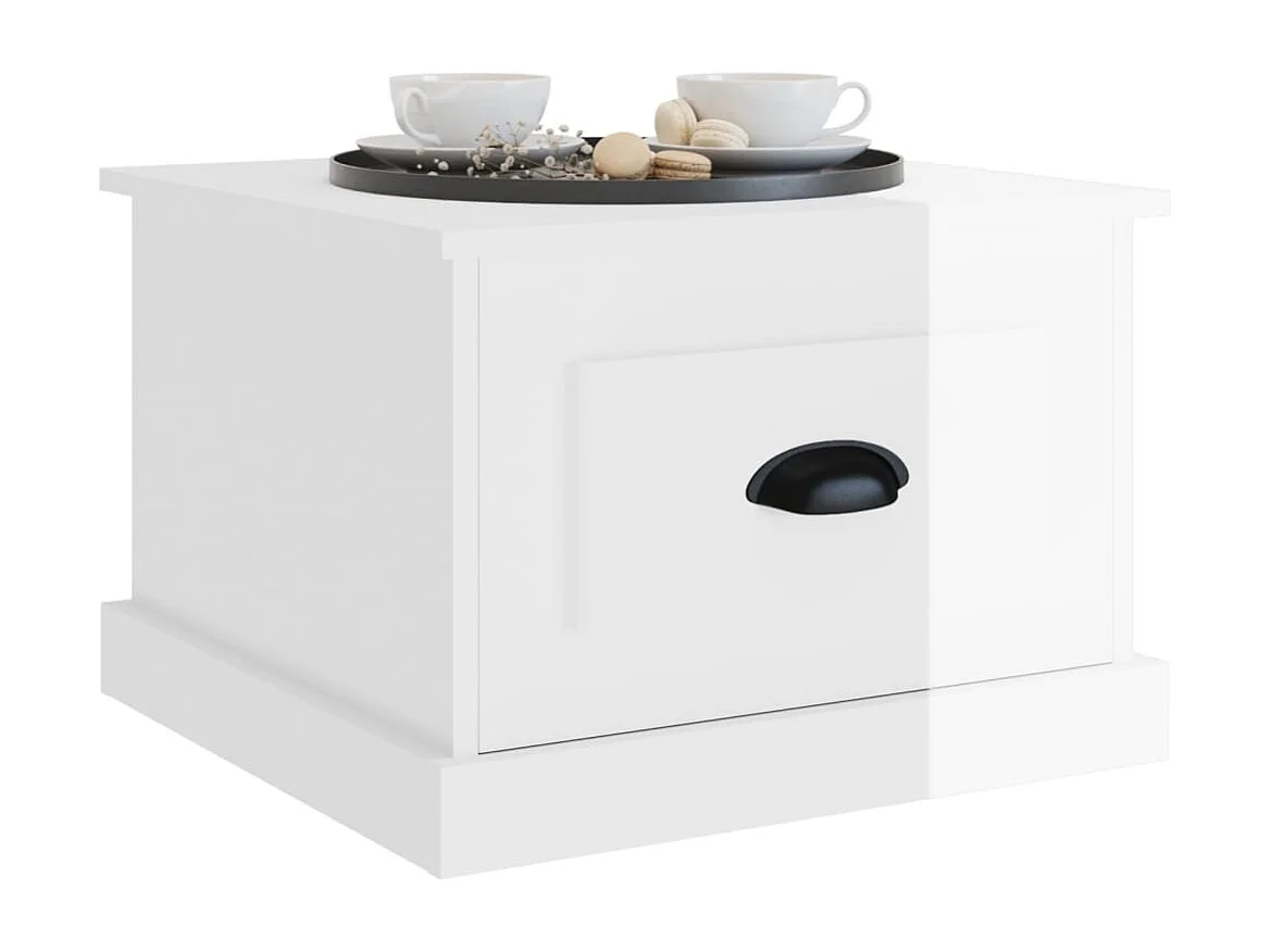 Mesa de centro 50x50x35 cm derivados madeira branco brilhante