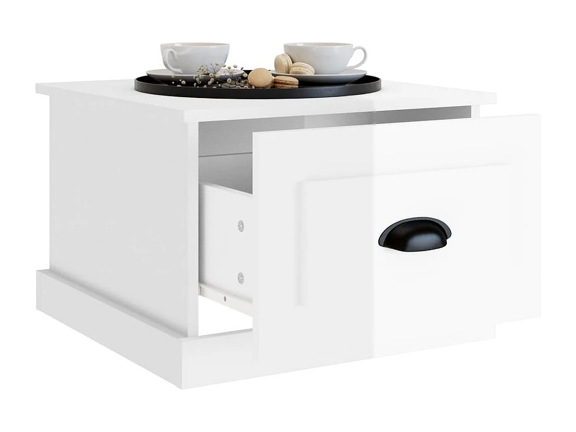 Mesa de centro 50x50x35 cm derivados madeira branco brilhante