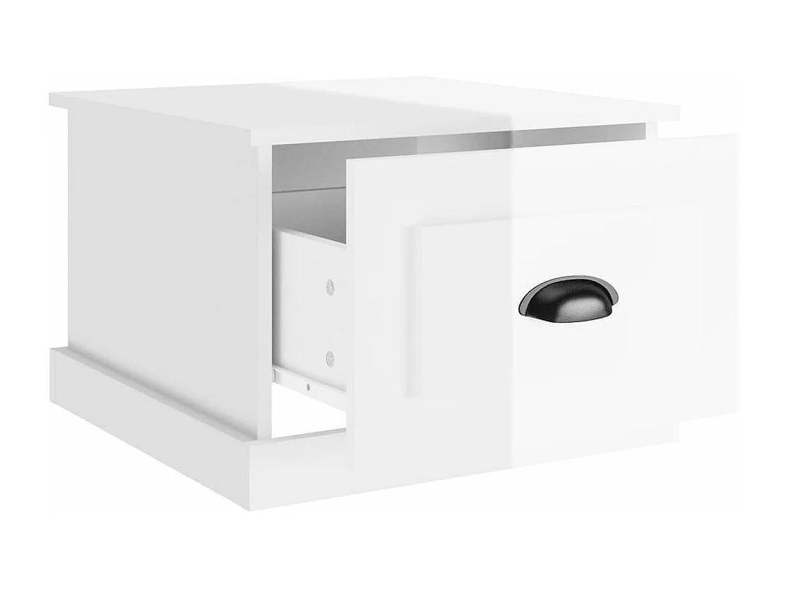 Mesa de centro 50x50x35 cm derivados madeira branco brilhante