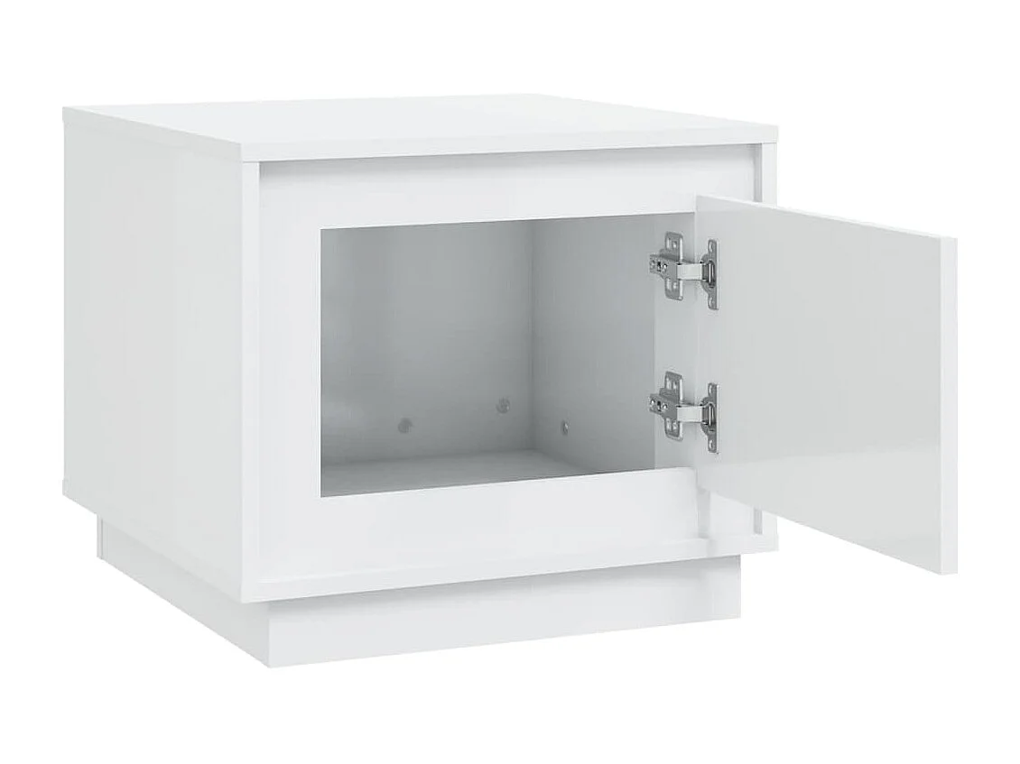 Salontafel 51x50x44 cm bewerkt hout hoogglans wit