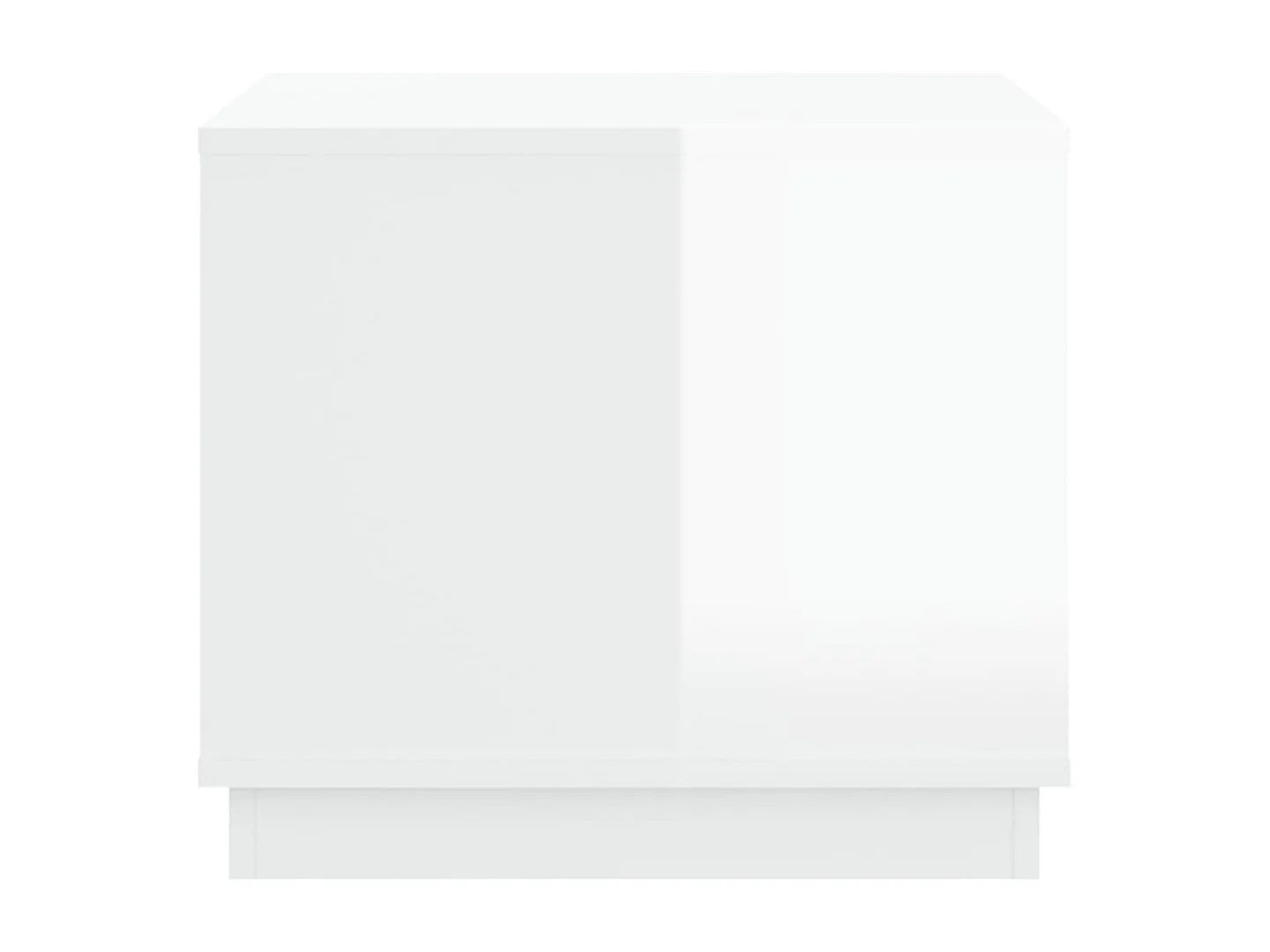 Salontafel 51x50x44 cm bewerkt hout hoogglans wit